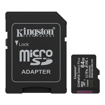 Kingston 金士頓Micro 64G U1 C10 A1附轉卡(讀100MB/s) SDCS3/64GB 記憶卡