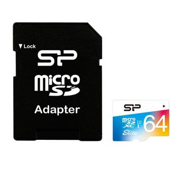 SILICON POWER Elite Micro SDXC 64G U1 彩卡含轉卡