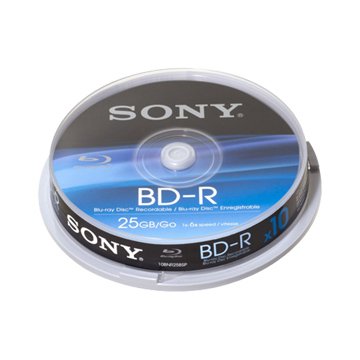 SONY 新力牌 6X BD-R 25G 藍光可印片 10片+布丁