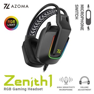 AZOMA Zenith1 RGB 電競耳機麥克風(邊界黑)