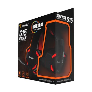 KWORLD G15(黑紅) 頭戴發光電競耳麥