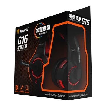 KWORLD G16(黑紅) 頭戴發光電競耳麥