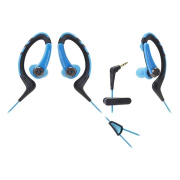 audio-technica 鐵三角SPORT1 BL(藍)運動耳掛耳塞式耳機