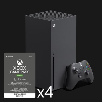 Microsoft 微軟 XBOX Series X主機+Game Pass終極版3個月*4｜順發線上購物