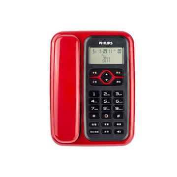 PHILIPS 飛利浦 CORD020R/96來電顯示有線電話(紅) 有線電話