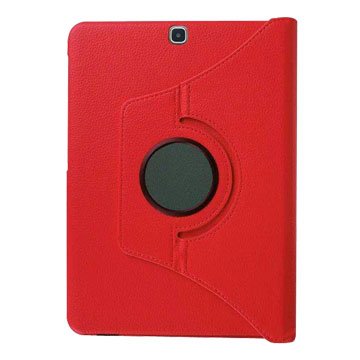 皮套:三星Tab E 9.6"荔枝旋轉/紅