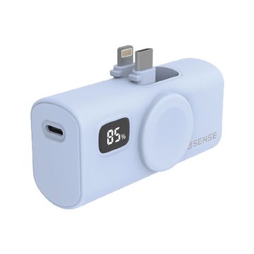 Esense 逸盛 雙插頭口袋快充行動電源5000mAh-藍