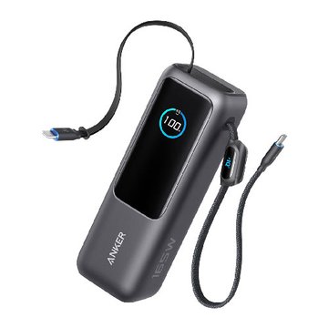 ANKER 安克創新 A1695 25000mAh 165W自帶伸縮線行動電源-黑灰色 