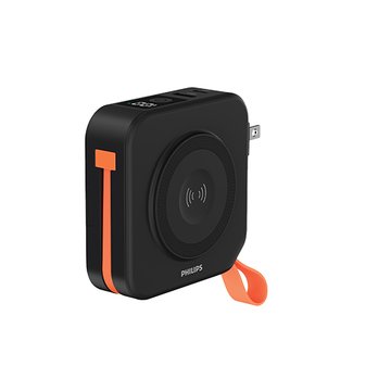PHILIPS 飛利浦 DLP4348CB 10000mAh 黑色FunCube 多合一磁吸行動電源(37Wh/有標示)