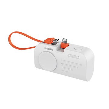 PHILIPS 飛利浦 DLP2552VW 4900mAh FunCube MINI 2 手錶磁吸直插多合一行動電源 Lightning 白(17.88Wh/有標示)