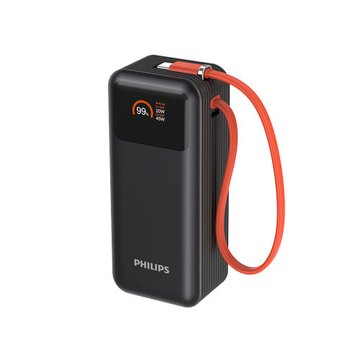 PHILIPS 飛利浦 DLP6351CB 10000mAh 65W FunCube 3.0 自帶線多合一快充行動電源(可充筆電)-黑