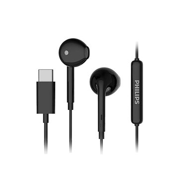PHILIPS 飛利浦 強力低音耳塞式Type C耳機(黑) 