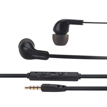 E-books 中景S76 經典款音控接聽入耳式耳機-黑