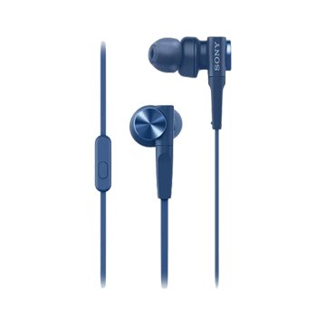 SONY 新力牌 XB55AP-L 重低音手機用內耳式耳麥-藍