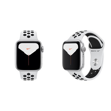 APPLE Watch S5 GPS銀色鋁金屬錶殼+黑Nike運動錶帶40mm_MX3R2TA/A(客訂