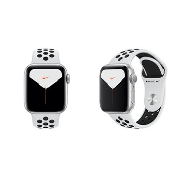 APPLE Watch S5 GPS銀色鋁金屬錶殼+黑Nike運動錶帶44mm_MX3V2TA/A(客訂