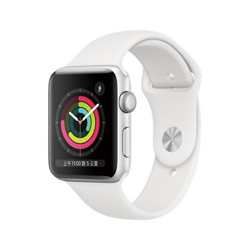 APPLE 蘋果 Watch S3 GPS 42mm銀色鋁金屬錶殼+白色運動型錶帶