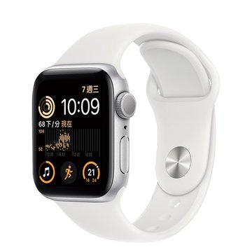 APPLE 蘋果Watch SE2 GPS 44mm銀色鋁金屬錶殼+白色運動型錶帶(福利品出