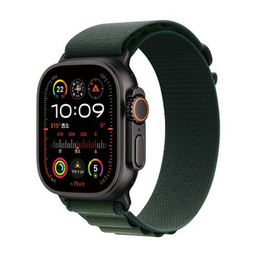 APPLE 蘋果 Watch Ultra 2(GPS+Cellular)(M)黑色鈦金屬錶殼+深綠色高山錶環49mm