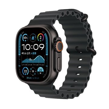 APPLE 蘋果 Watch Ultra 2(GPS+Cellular)黑色鈦金屬錶殼+黑色海洋錶帶49mm