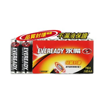 EVEREADY 永備 永備碳鋅電池3號16入