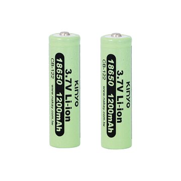 KINYO 金葉CB122 18650凸頭充電式鋰電池1200mah(2入)