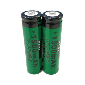 I-WIZ 彰唯綠色18650充電式凸頭鋰電池2入 1500mAh
