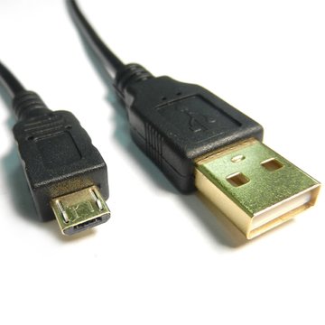 I-WIZ USB2.0 A公/Micro B公 60cm黑色鍍金線