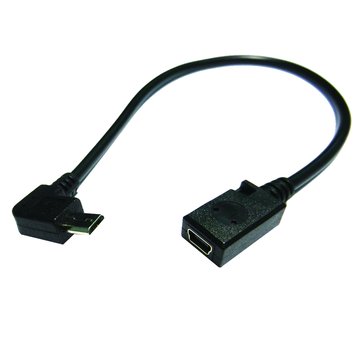 I-WIZ 彰唯USB2.0 MicroB公90度/Mini 5P母 25CM 電腦-Mini5pin