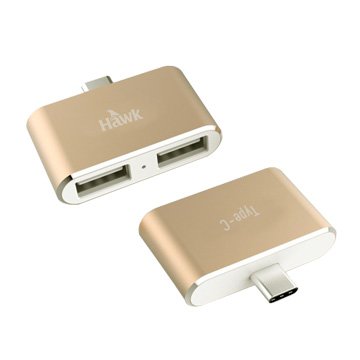 Hawk USB3.1 Type-C/雙USB2.0 OTG轉接頭