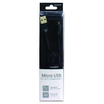 PowerSync USB2.0A公/Micro USB 1.2M扁線