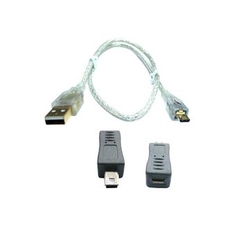 I-WIZ 彰唯USB A公/迷你5Pin公 1M+Micro B公/母組合包 電腦-Mini5pin