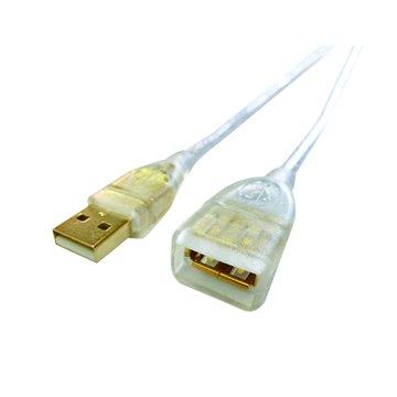 Pro-Best 柏旭佳USB2.0 A公/A母3M全包鍍金透明傳輸線 USB連接線