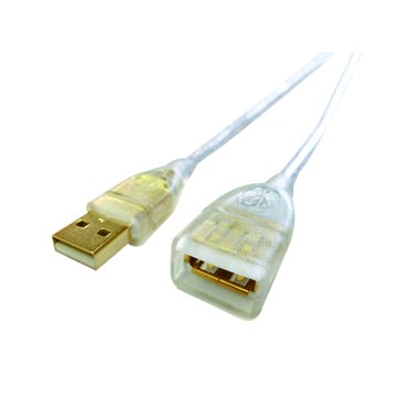 Pro-Best 柏旭佳USB2.0 A公/A母5M全包鍍金透明傳輸線 USB連接線