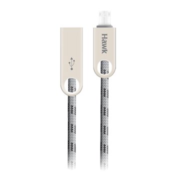 Hawk USB 2.0 A公/Micro B 1.5M 鋅合金(圓孔)線