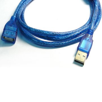 I-WIZ 彰唯 (客訂品)USB2.0 A公/A母 1.5M透明藍 USB連接線