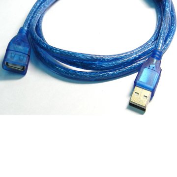I-WIZ 彰唯USB2.0 A公/A母 30cm透明藍 USB連接線