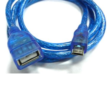 I-WIZ 彰唯USB2.0 A母/Micro B公 30cm透明藍 手機安卓系列
