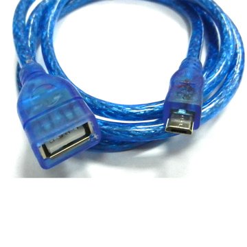 I-WIZ 彰唯USB2.0 A母/Micro B公 50cm透明藍 手機安卓系列