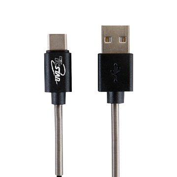 T.C.STAR Type-C/USB 2.0A公 1M PVC彈簧線