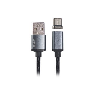 DIKE Type-C/USB 2.0A公 1M磁吸線 (含接頭-灰)