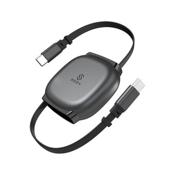 INTOPIC 廣鼎SEEK Type-C 公/公 PD 240W伸縮充電線0.9M/灰 CB-CRC-53-GR