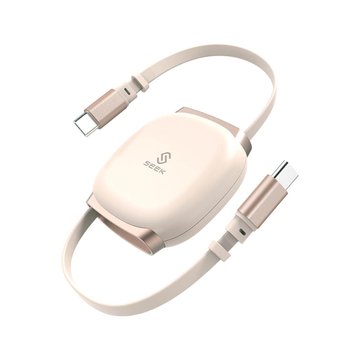 INTOPIC 廣鼎 SEEK Type-C 公/公 PD 240W伸縮充電線0.9M/粉金 CB-CRC-53-GD