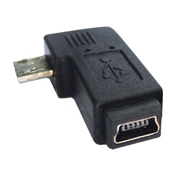 I-WIZ 彰唯Micro USB公/Mini 5pin母 向右90° 轉接頭