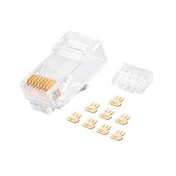 PowerSync 群加CAT.6透明水晶頭20入(二件式)  轉接頭類