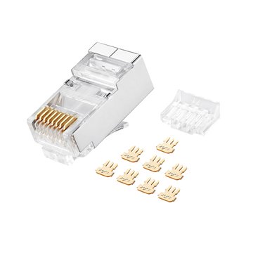 (客訂品)PowerSync 群加Cat 7 屏蔽兩件式三叉水晶頭 50入 轉接頭類