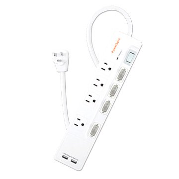 PowerSync 四開八插+2USB 防雷擊延長線1.8M