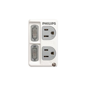 PHILIPS 飛利浦 CHP3020W/96 新安規 二開二孔3pin電腦壁插(白) 3孔延長線