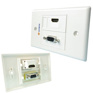  WP-1HV/面板插座HDMI+VGA雙孔 UL防火塑膠材 轉接.擴充插座