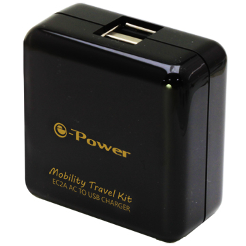 e-Power EC2A/黑色 /2埠AC轉USB充電器